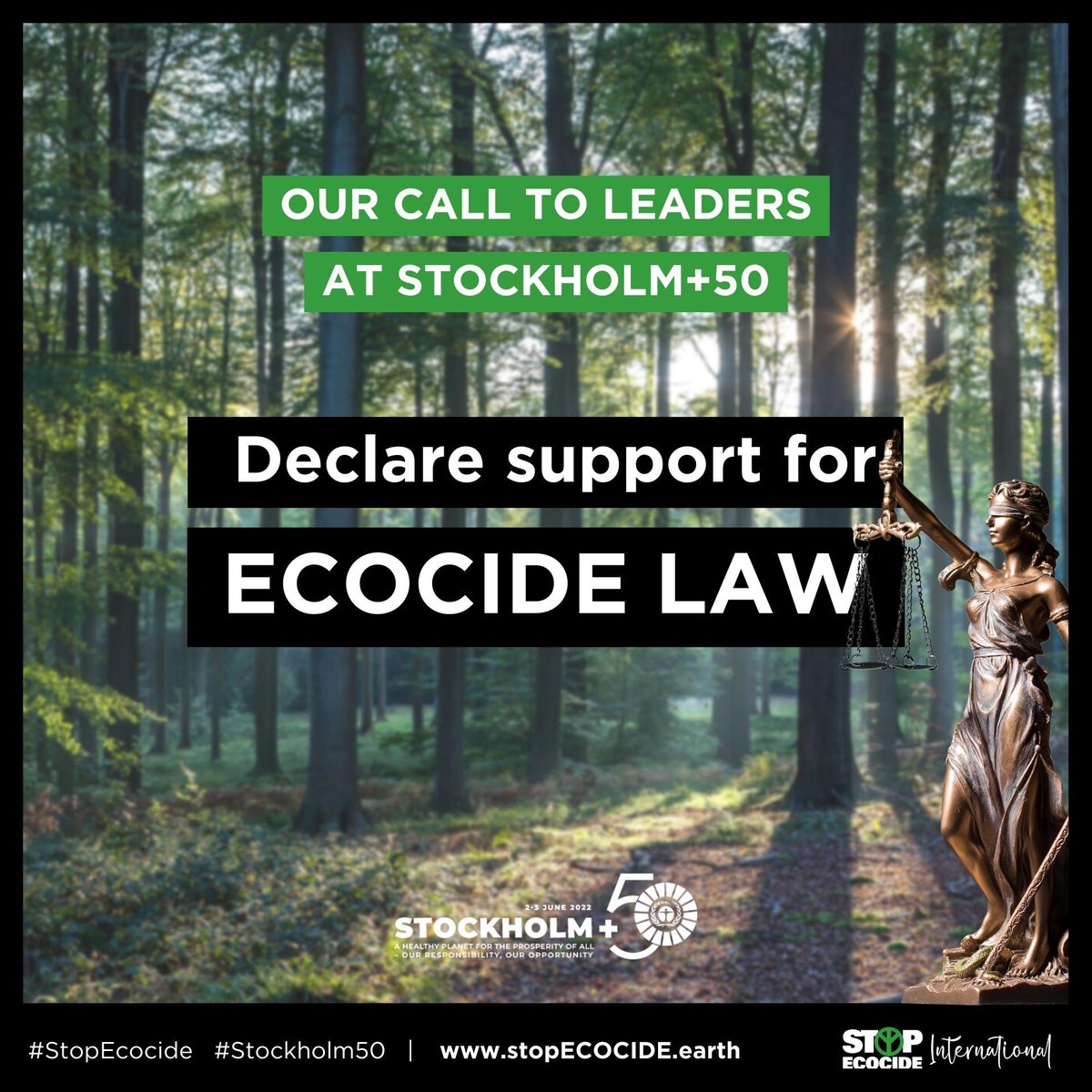 #StopEcocide #Stockholm50
#ClimateEmergency #ClimateCrisis #ClimateActionNow 
 Let’s call on world leaders to actually DO something about the climate catastrophe and declare Ecocide an international crime - which, of course, it is.