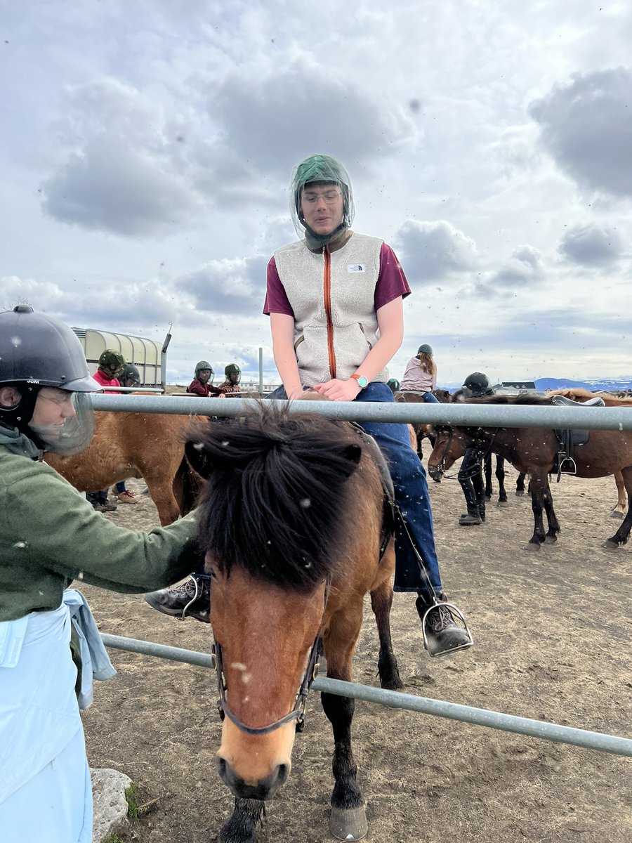lbleamas's tweet photo. Day 10: Myvatn (translation fly water/lake). A chance to ride Icelandic horses (a breed unique to Iceland), meet some young lambs, hike the Krafla lava from 1984, and a midnight walk to the most expensive salmon river in the world (celebrities pay big money to fish its banks). https://t.co/fmupJMjNfa