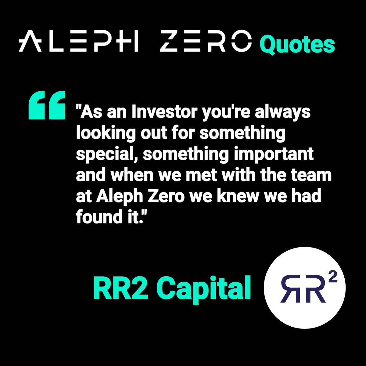 𝗡𝗲𝘄 𝗔𝗹𝗲𝗽𝗵 𝗭𝗲𝗿𝗼 𝗤𝘂𝗼𝘁𝗲𝘀 𝗦𝗲𝗿𝗶𝗲𝘀
With the recent success of the <a href="/Aleph__Zero/">Aleph Zero</a> $AZERO Quotes Series, Today I am bringing you a New Quote by : <a href="/RR2Capital/">RR2Capital</a> 👀
ℹFollow me and Retweet if you want more of this "Quotes"🔃
#AlephZero #AZERO #Web3