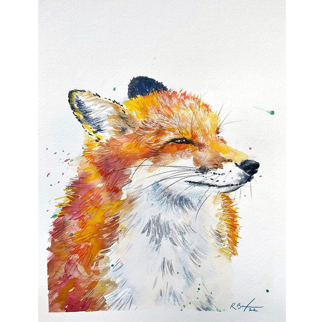 All I can say is just . . . #FoxOfTheDay . Thank you Rosie Beeston ( <a href="/rosiebee/">rosiebee</a>.art on Instagram ) for today’s arty #FoxOfTheDay . Keep them coming !