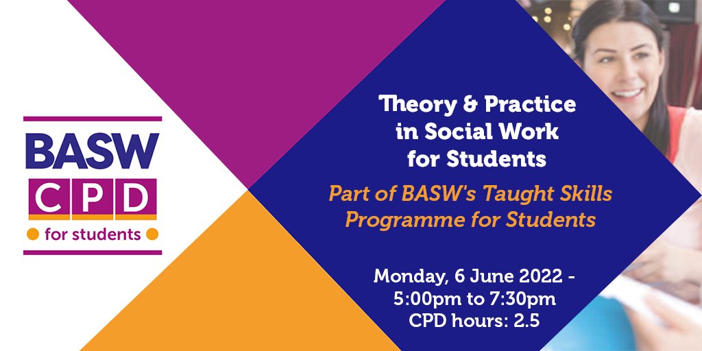Theory &amp; Practice in Social Work for Students
Why join? 
🌟Siobhan Maclean will help you to become stronger theory-informed practitioners 🌟

Where? 
💻interactive and held on MS teams 💻

When?
🗓️6 June - 5pm - 7:30pm🗓️

Book now
basw.co.uk/events/basw-st…