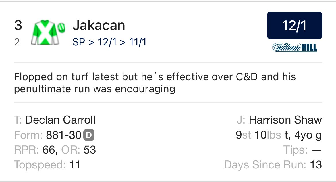 shaw_harrison's tweet photo. I’m @CatterickRaces today for 2️⃣ rides #SlateCracker runs at ⏰2.19pm and #Jakacan runs at ⏰ 5.15pm both are for @declan_carroll the best of luck to the team today #HS #goodluck https://t.co/xCcNg7dI20