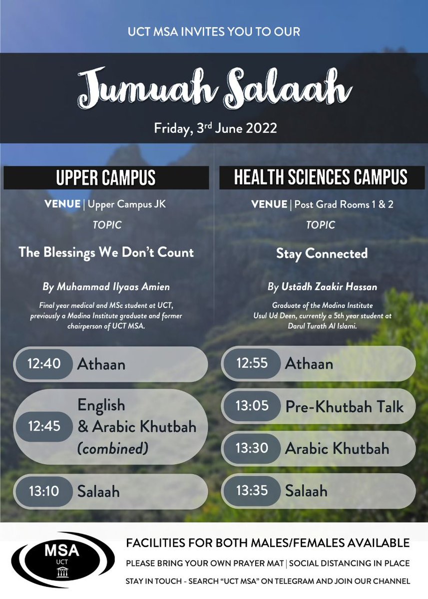 UCTMSA's tweet photo. Jummuah Mubarack 💫 https://t.co/kdGQzVUh6l