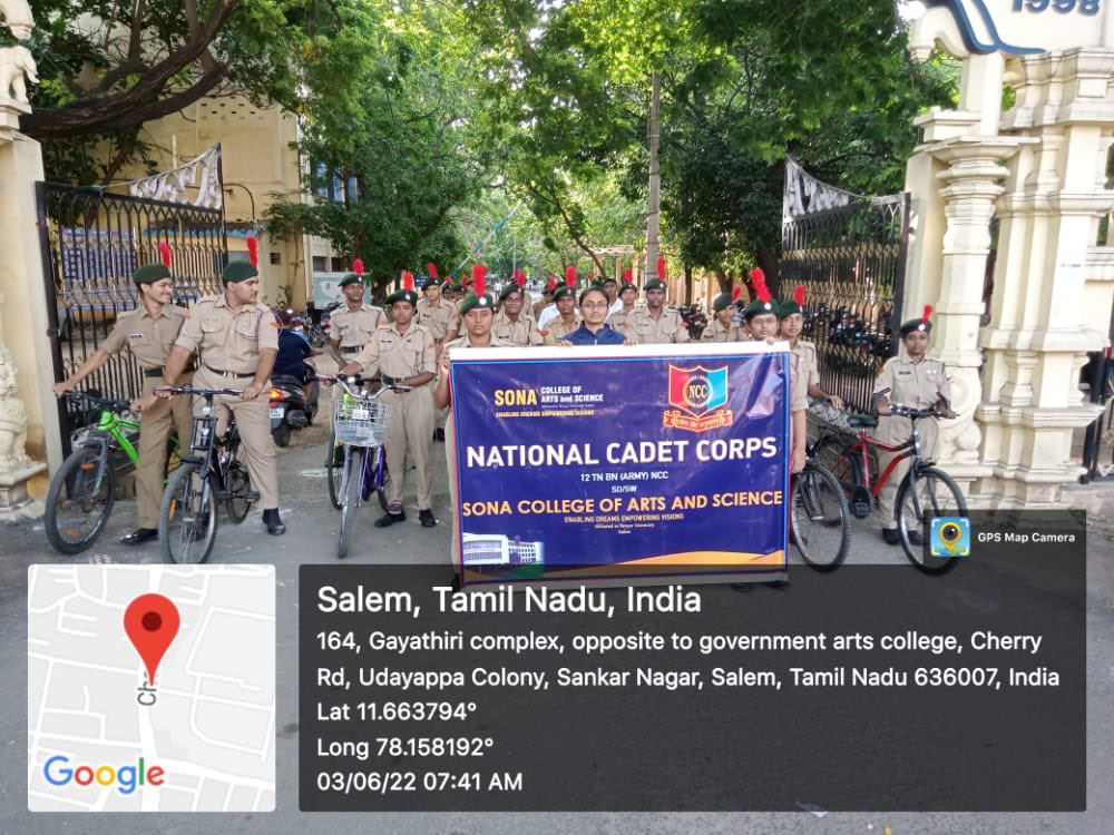 12Salem6's tweet photo. #worldbicycleday2022 Rally conducted at Salem and Dharmapuri by the institutions of GAC,Salem, AVS College, Sona Arts andScience college and Jayam College and GAC , at Dharmapuri of 12 TN Bn NCC,Salem.@HQ_DG_NCC @NCCDte_TNPAN @Def_PRO_Chennai https://t.co/sB18nKcjlV