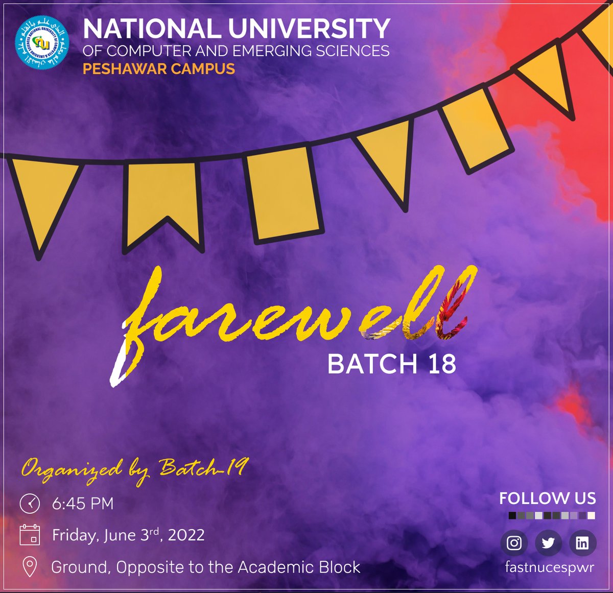 fastpwrofficial's tweet photo. FAREWELL'18!
#FASTNU #FASTPWR #Farewell18 #ImagineTheFuture https://t.co/prctXzL9Df