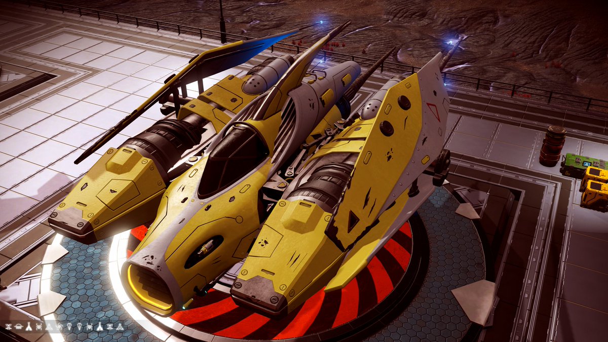 Richard52268932's tweet photo. No Mans Sky-Qitanian Empire colours Solar ship found in Euclid. #qitanian #qitanianempire #nomanssky #hellogames #euclid #shiphunter #Traveller #Polska #multiplayer #crossplatform #Solar #spacetravel #xbox #xboxshare #XboxOne #xboxonex #yellow https://t.co/Ld8yZ1FQqz