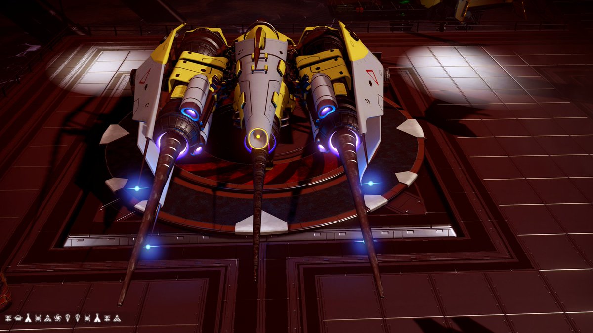 Richard52268932's tweet photo. No Mans Sky-Qitanian Empire colours Solar ship found in Euclid. #qitanian #qitanianempire #nomanssky #hellogames #euclid #shiphunter #Traveller #Polska #multiplayer #crossplatform #Solar #spacetravel #xbox #xboxshare #XboxOne #xboxonex #yellow https://t.co/Ld8yZ1FQqz