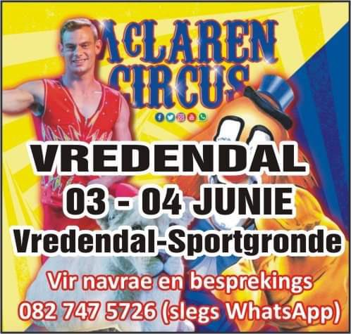 mclarenscircus's tweet photo. Roll Up, #Vredendal. Catch us in your town for the weekend.
Benches R130 | Raised Chairs R160 | Silver Ringside Chairs (second row) R190 | Gold Ringside Chairs (first row) R210
RESERVATIONS & INFORMATION: https://t.co/apk1GoW4rS | 082 747 5726 (WhatsApp Only) https://t.co/cUq4jaHicj
