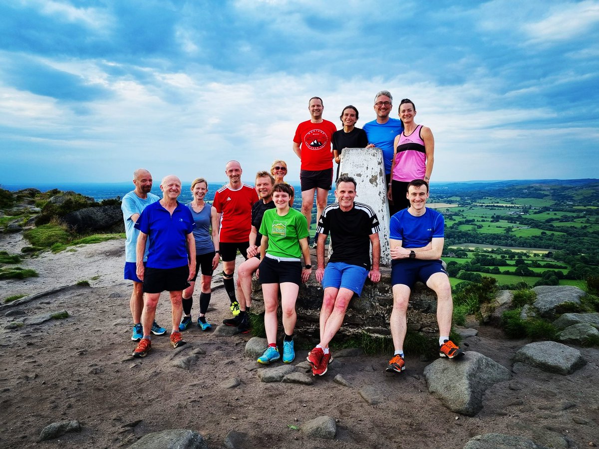MoorlandsAc's tweet photo. Last night for our Team Thursday social run we ventured up The Cloud! The climb was worth it for the stunning views on top 👌 This is our last Team Thursday for a couple of weeks as our flagship race series returns to Tittesworth next Thursday. There's still time to enter! https://t.co/oSnkrcYeH3