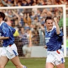 City90s's tweet photo. Tommy Wright celebrates one of his 29 goals for the foxes within the 151 games he played for the club between 1989-1992 https://t.co/xv2kMQn0Jm