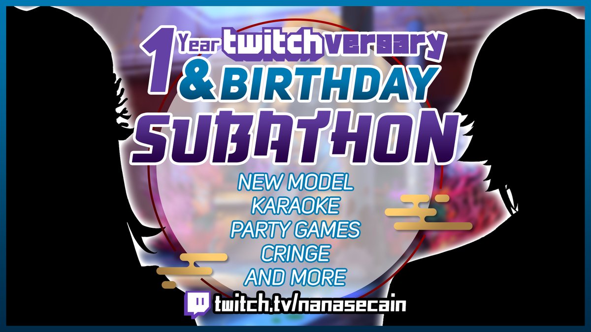 nanasecain's tweet photo. I can't believe it's almost been a year since I first moved to Twitch! To celebrate 1 year on Twitch, plus my birthday, PLUS a very belated 1k Twitch followers, I'll be holding my first-ever subathon on July 1; I'll also be debuting a new model! Details and rewards in replies 👇 https://t.co/FUaMuFPTgP