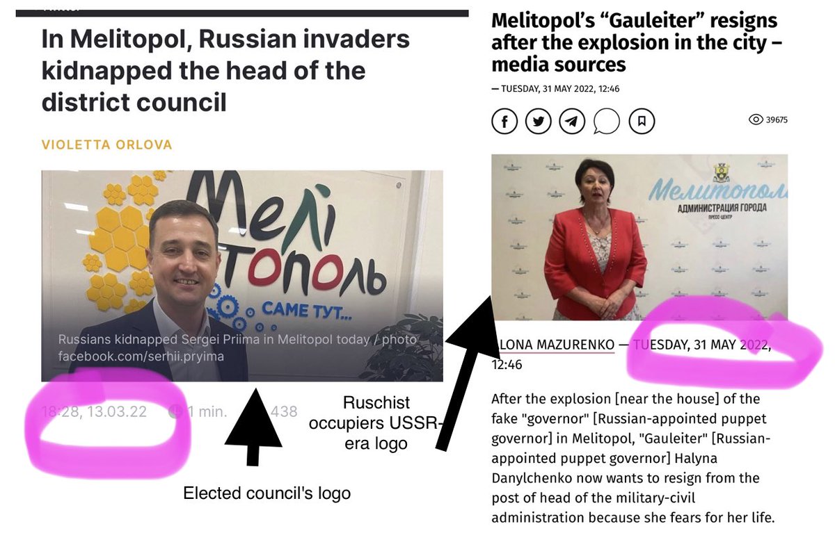 DecodingTrolls's tweet image. When last I met Melitopol&apos;s elected leaders, they proudly showed me their new 🍒logo. Ruschists reverted to USSR logo🤦🏽‍♀️. As part of a project Melitopol had implemented with funding from @CanadaOSCE “Melitopol Cherries” like Champagne became protected brand. Ruschists stole farm🚜