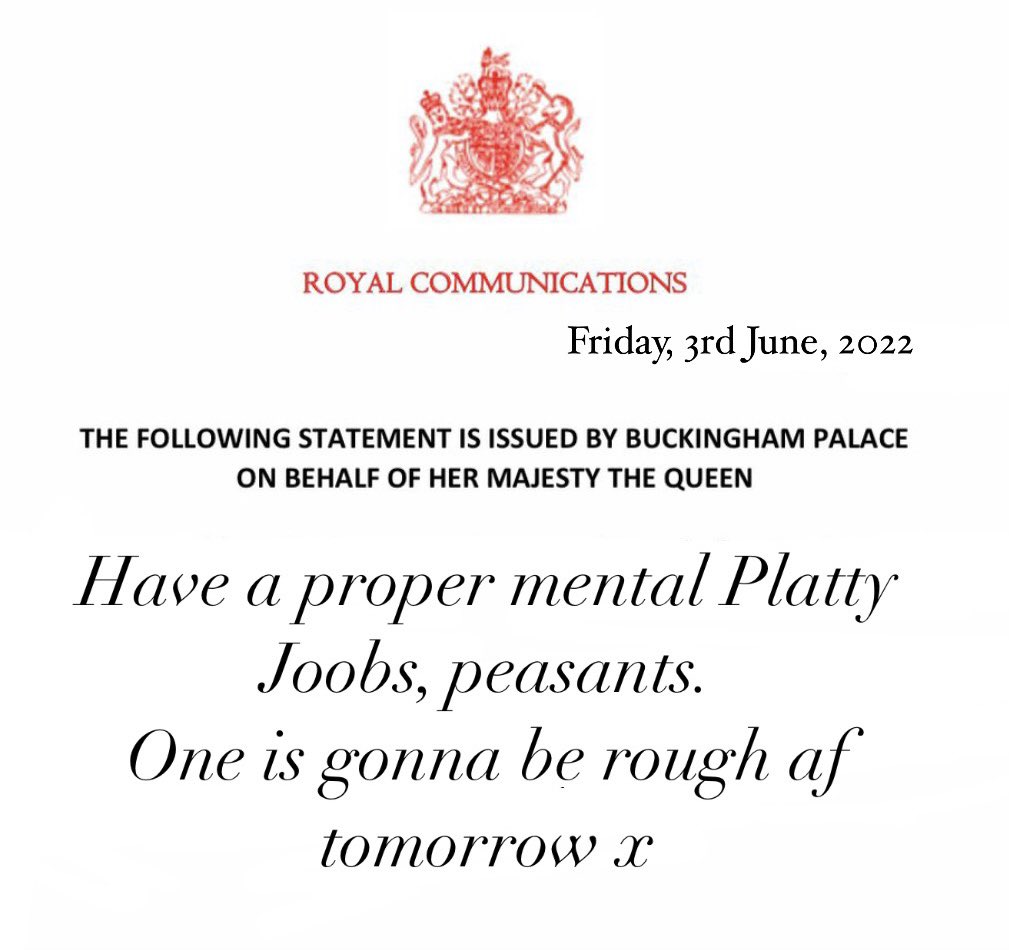 Brizen_'s tweet photo. Official correspondence from the Crown regarding the Jubilee. https://t.co/9JTasNTiIu