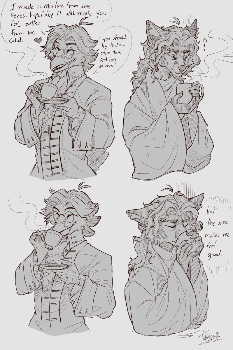 Tatu_japa's tweet photo. ah a continuation of this XD, but I don't have time to finish. qwq

Edgar needs champagne or a good Bordeaux wine. https://t.co/mCTpdKRddS