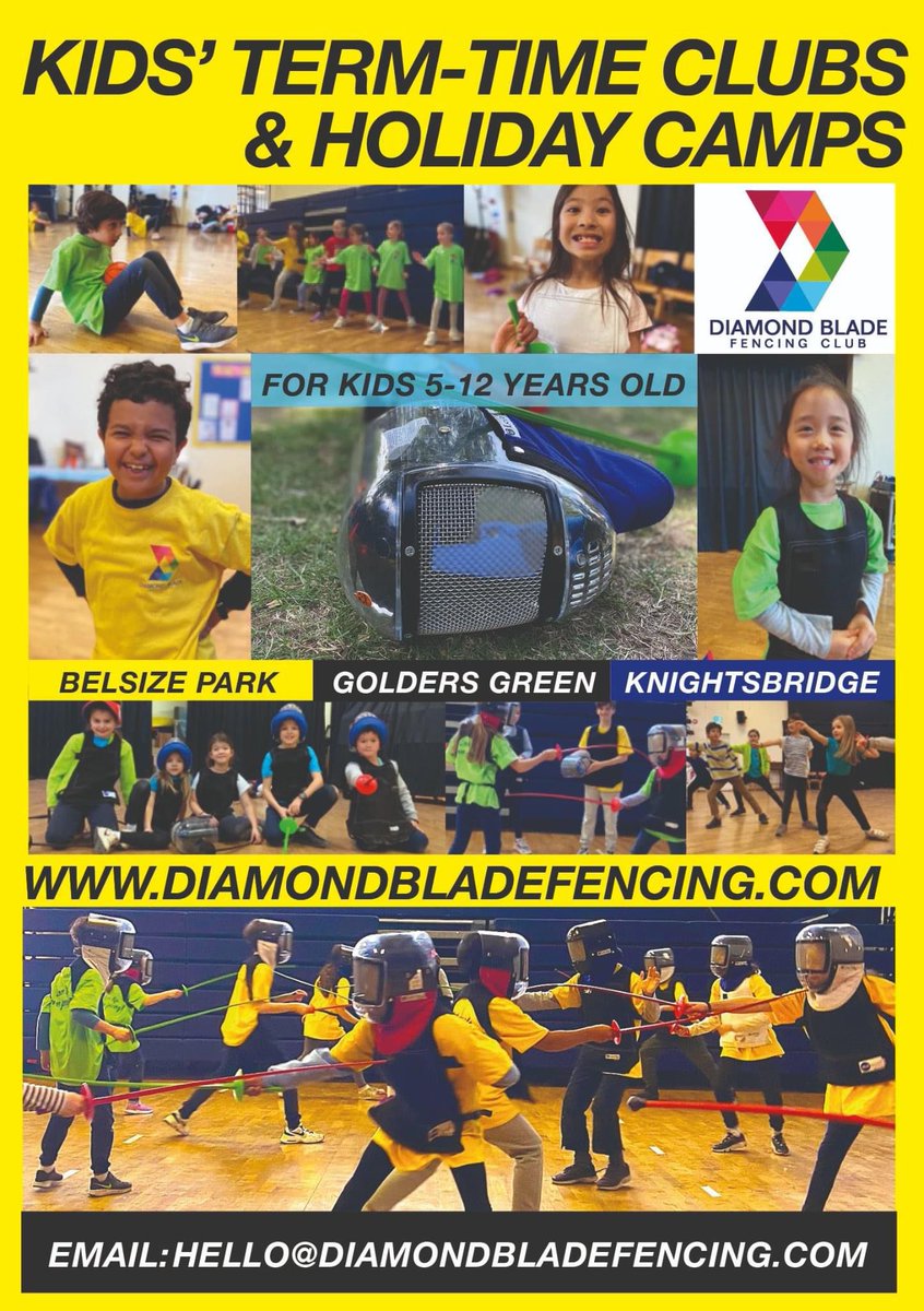 diamondbladefc's tweet photo. Hello @CityCorpHeath @diamondbladefc is hosting a half term’s worth of kids’ fencing club at the📍Quaker Meeting House 🗺17 North Square, London NW11 7AE 📌 Tuesdays  
⏰ 5-6pm ➡️ https://t.co/V1Noj8EYms https://t.co/tpmaSXoKuD