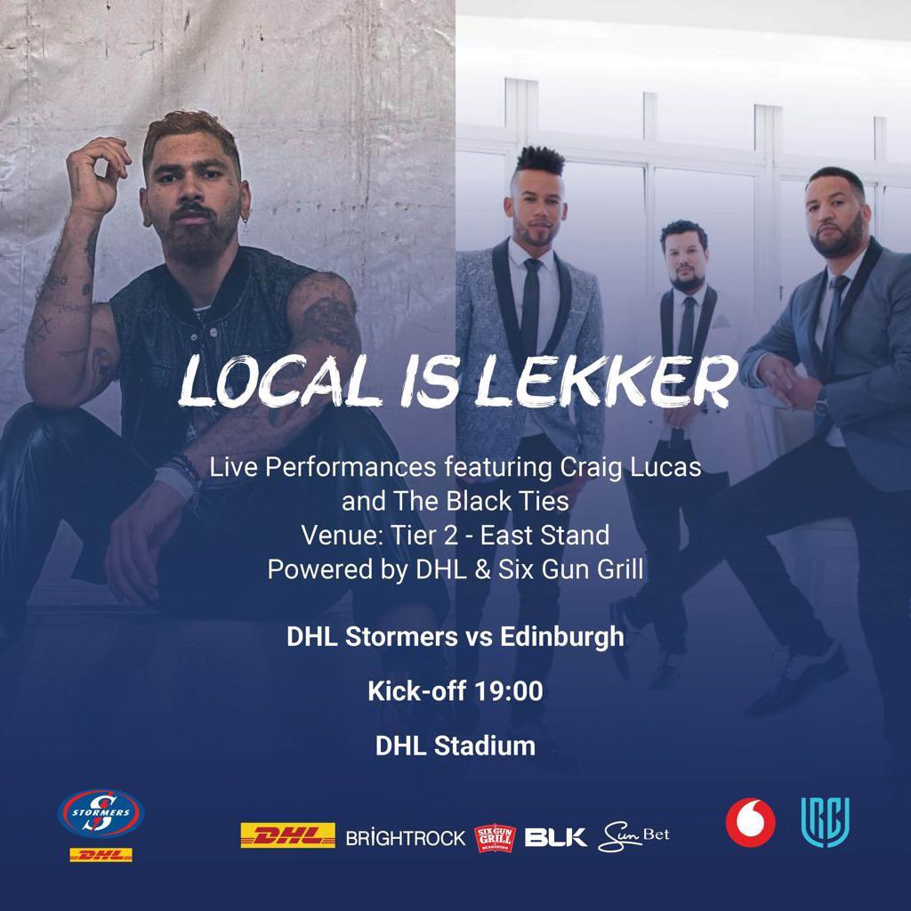 The Black Ties (@theblackties_sa) on Twitter photo Catch us performing LIVE at the DHL stadium as the <a href="/THESTORMERS/">DHL Stormers</a> take on Edinburgh π₯ 5:30pm! Catch us performing LIVE at the DHL stadium as the <a href="/THESTORMERS/">DHL Stormers</a> take on Edinburgh π₯ 5:30pm!