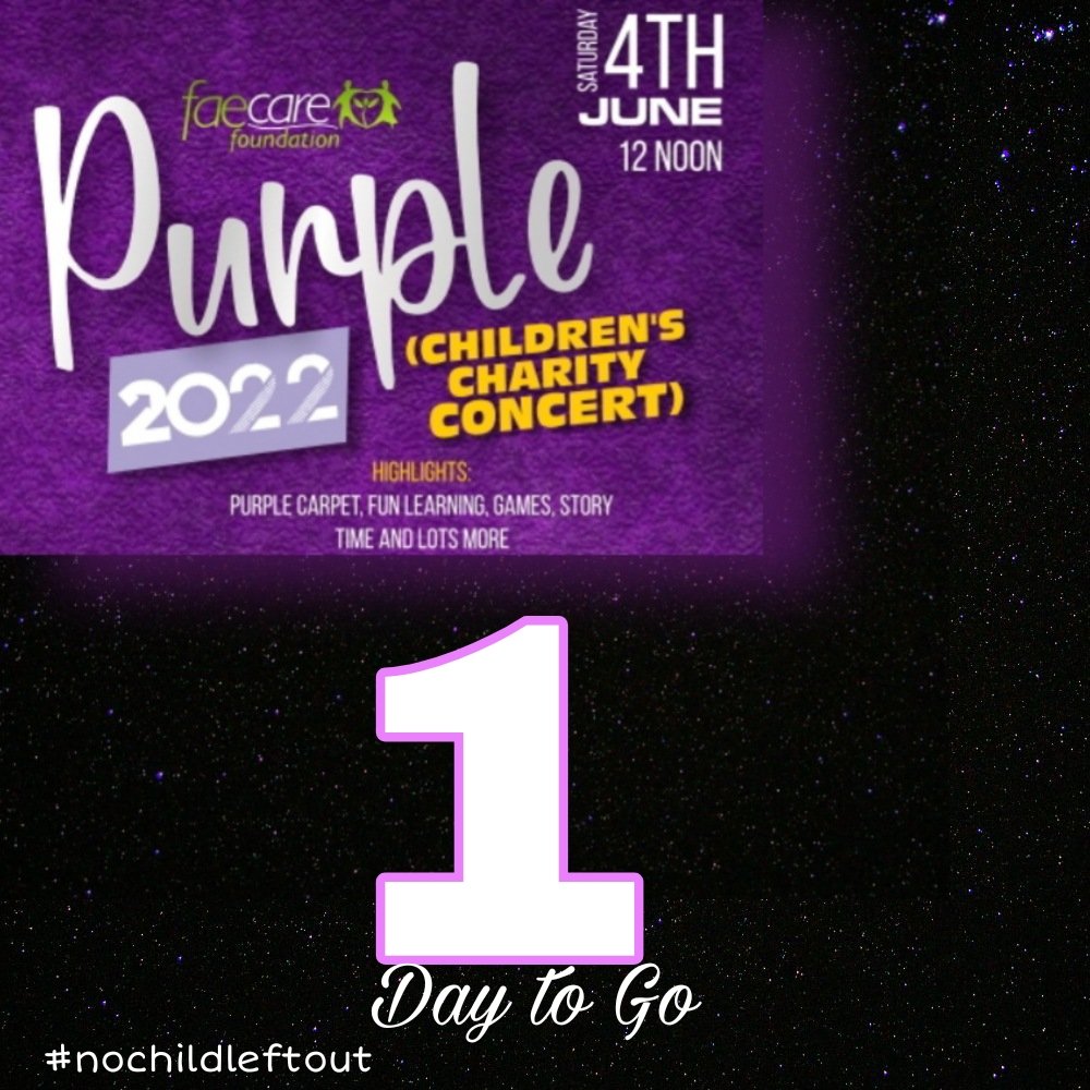 FrekyAndy's tweet photo. By this time tomorrow π€π€ππ½ππ½ *PURPLE 2022*
#nochildleftout
#purple
#reachoutandtouch
#faecarefoundation https://t.co/DVBM4xhES0