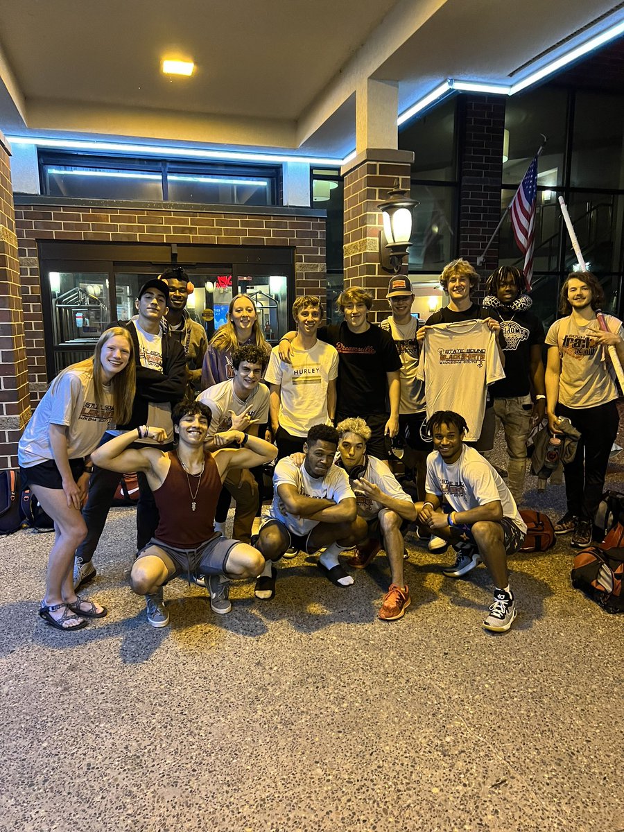 MrSchreierWS's tweet photo. Made it! State Track and Field. Let’s goooo! #shirts #southside https://t.co/Ai8LZTagVF