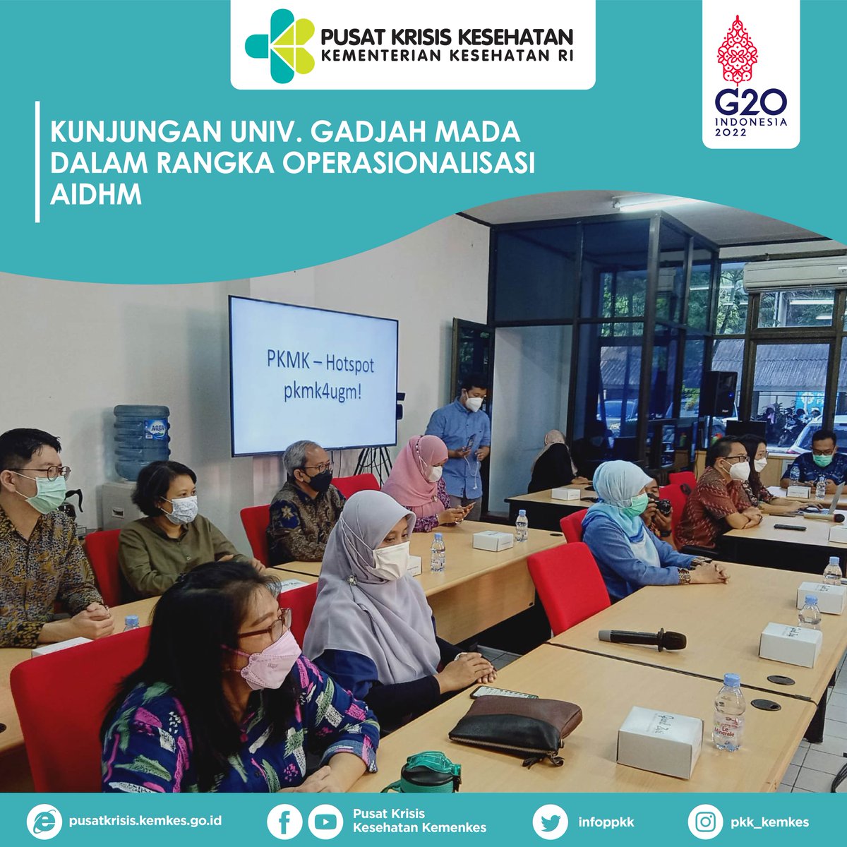 infoppkk's tweet photo. Salam sehat #sobatkriskes
Menindakanjuti persiapan operasionalisasi AIDHM, peserta pertemuan melakukan kunjungan ke Pusat Kebijakan dan Manajemen Kesehatan Universitas Gadjah Mada (PKMK-UGM) yang akan menjadi Sekretariat AIDHM pada tanggal 03 Juni 2022.
#kemenkesri #aidhm https://t.co/9O3yJt2QvN