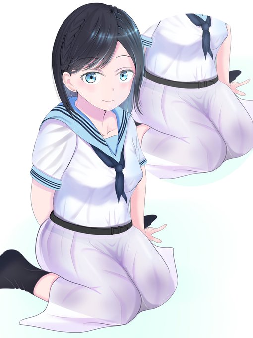 白い制服の下にうっすら見える身体のラインがスキという絵
#オリジナル  #オリジナルイラスト 