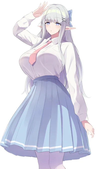 でっかい制服エルフ💙 