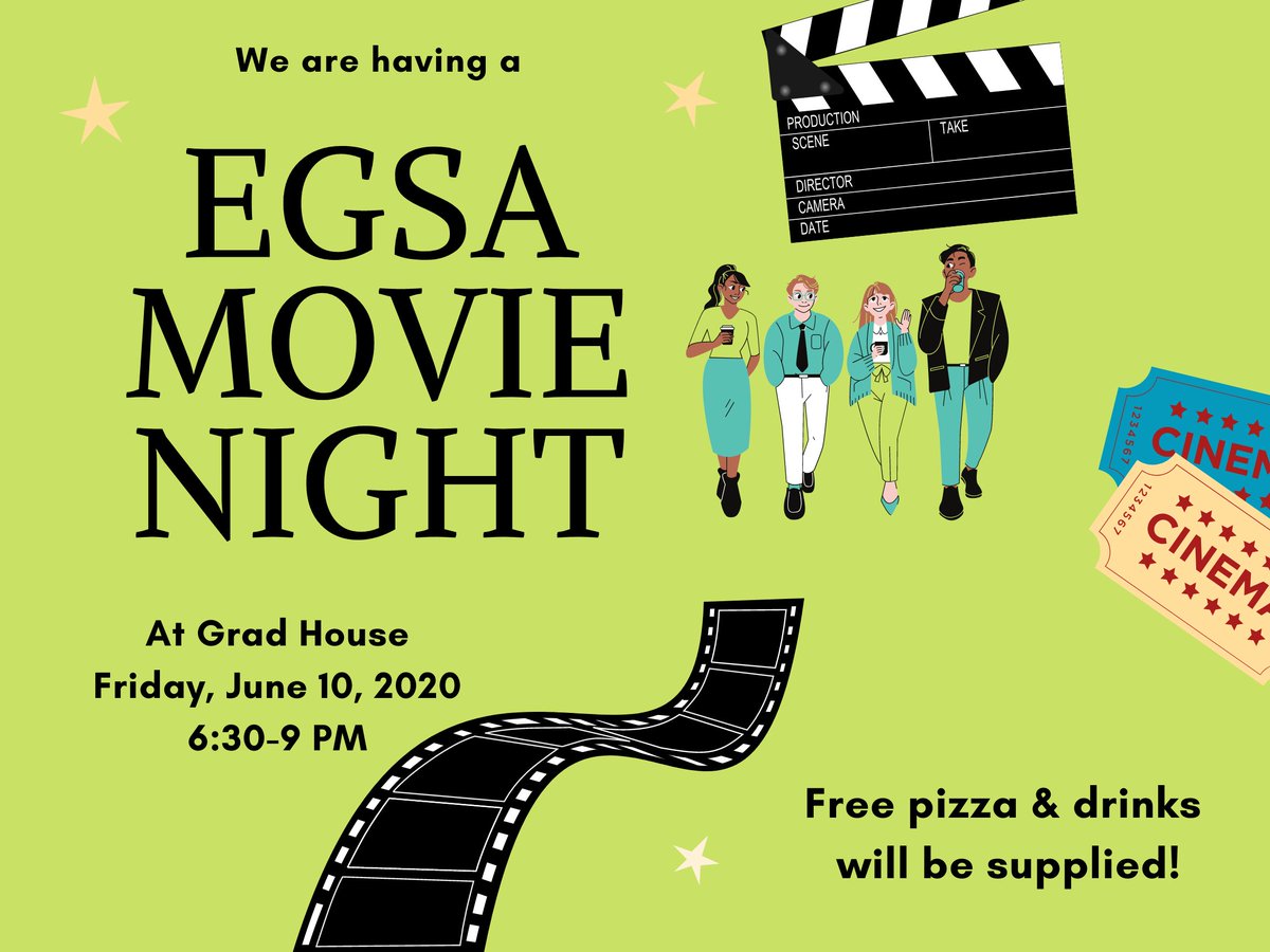 EGSAuwaterloo's tweet photo. 🎬Meet up with your peers for a movie night at Grad house on Friday, 10 June from 6:30pm -9pm! Feel free to bring your friends (even from outside environment) as long as they register! Fill out the form by June 8. Register 👇https://t.co/YiJhlt8HlH https://t.co/Xxy3CURpvD