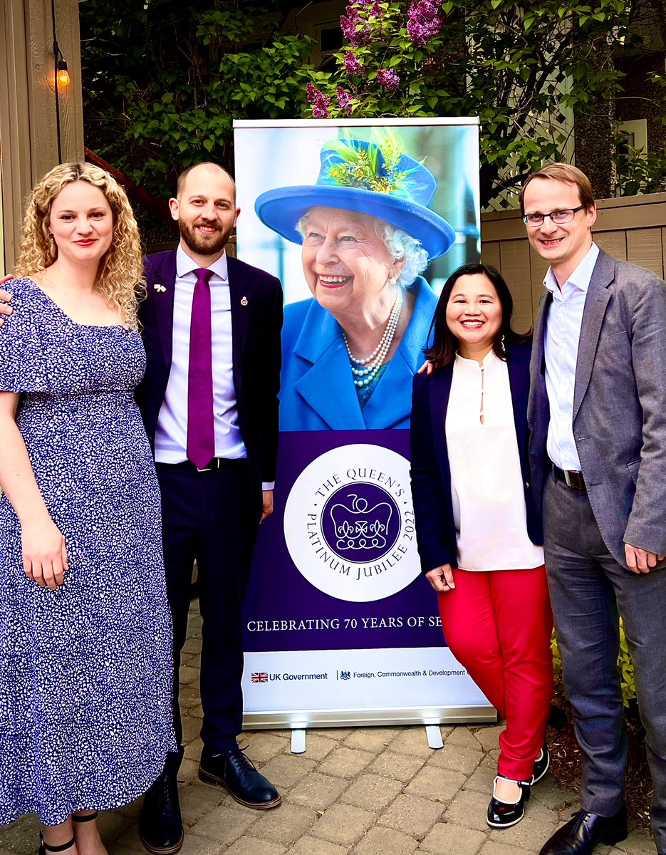 missusem's tweet photo. Thank you for a delightful spread and incredible company @JTurner_UK as we celebrate the #PlatinumJubilee in #Calgary! @UKinCanada 
@ChrisMylde https://t.co/kqUwldiz0V