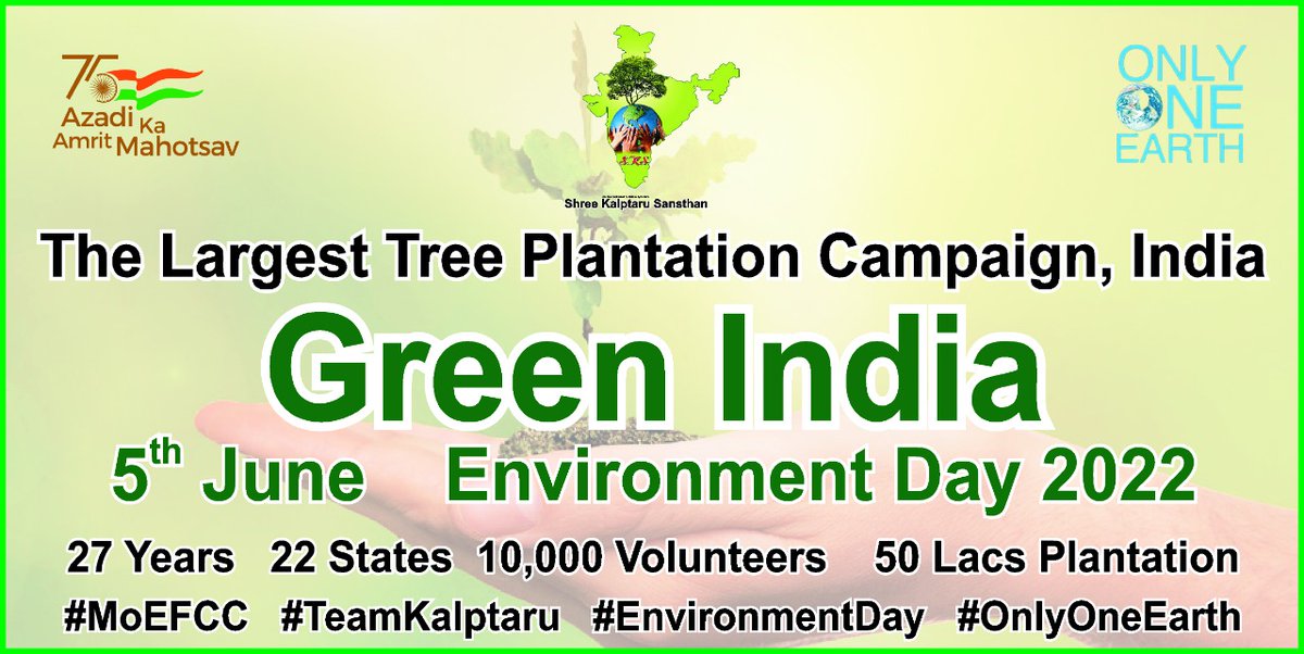 JaipurGardener's tweet photo. Join👉 @kalptaru108 🌎

27 Years
22 State's
100000 Volunteers
50 Lacs Plantation

#MonikaJangid #TheJaipurGardener
#WorldEnvironmentDay #nature #environmentday #treeplanting #OnlyOneEarth #climatechange #ClimateConference2022 #ClimateEmergency #Tonk #Jaipur #Rajasthan #Earth https://t.co/iPE7P8Iqwp