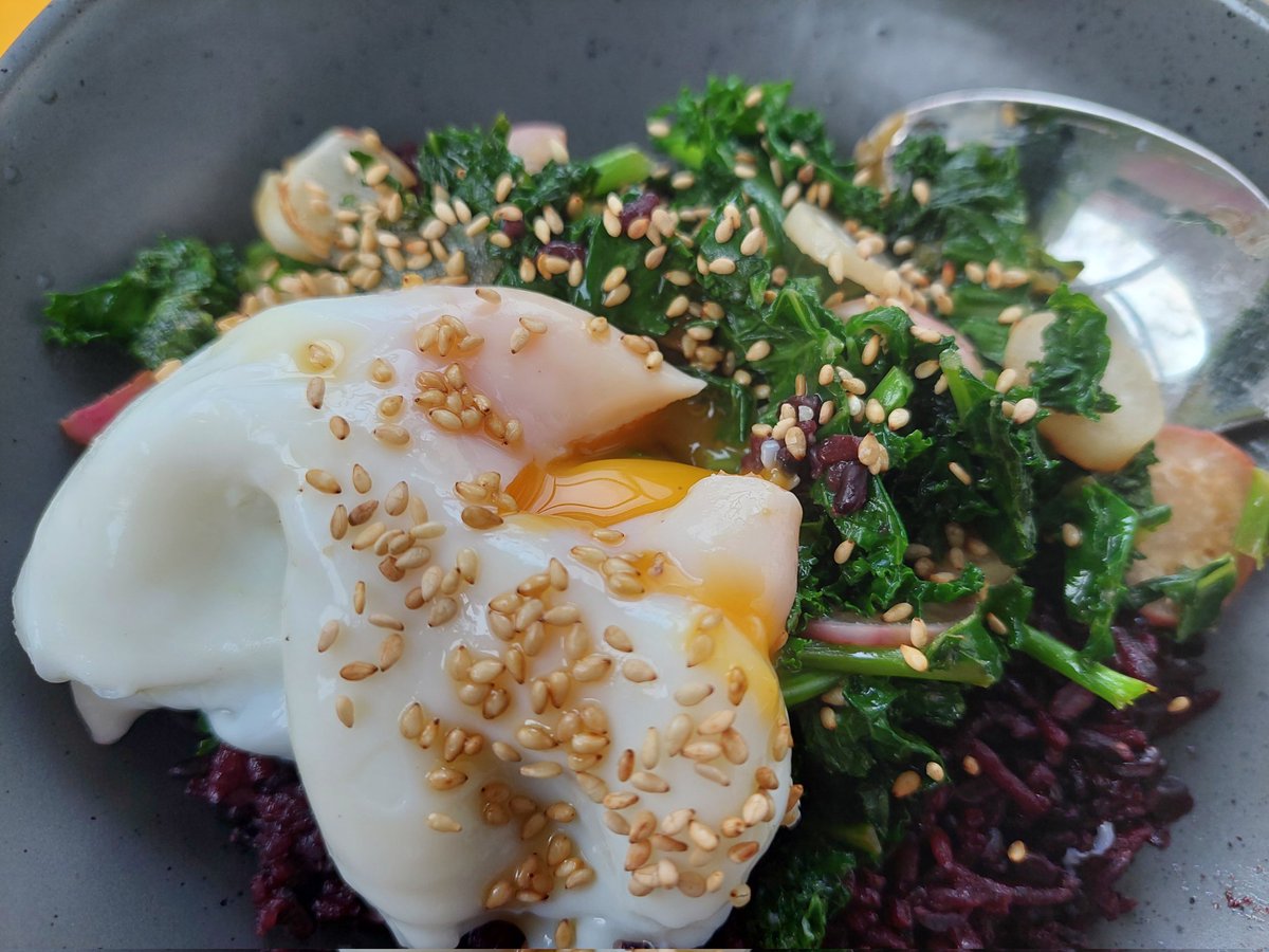 A four seasons inspired meal, kale, radish and purple rice drizzled with miso and white venigar <a href="/tdhmurdock/">Tom Murdock</a>