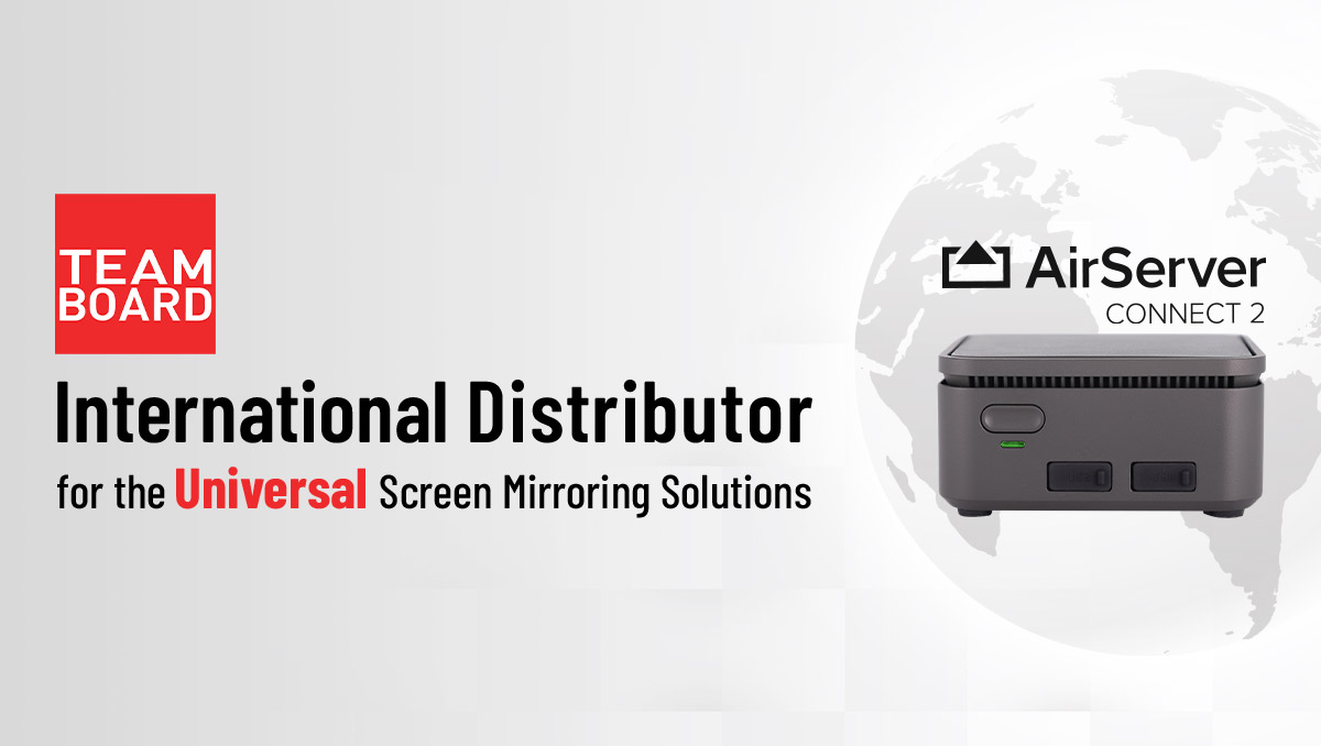 TeamBoard's tweet photo. TeamBoard is now an International Distributor of @airserver Connect 2!
The Universal Mirroring Receiver AirServer Connect 2 allows you to mirror your content devices into any screen.
If you want to try it yourself, visit us at @InfoComm  stand N656.
#airserver #infocomm2022 https://t.co/LhU0fnffcR
