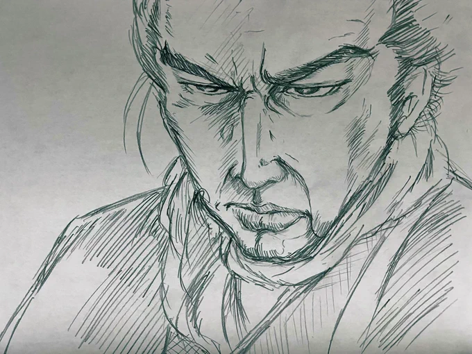 30分で名優さんを描いてみよう!
のコーナー。
新必殺仕置人より
中村主水こと藤田まこと
#藤田まこと
#必殺仕事人
藤田さん若いです。確か1977年の作品?かな。 