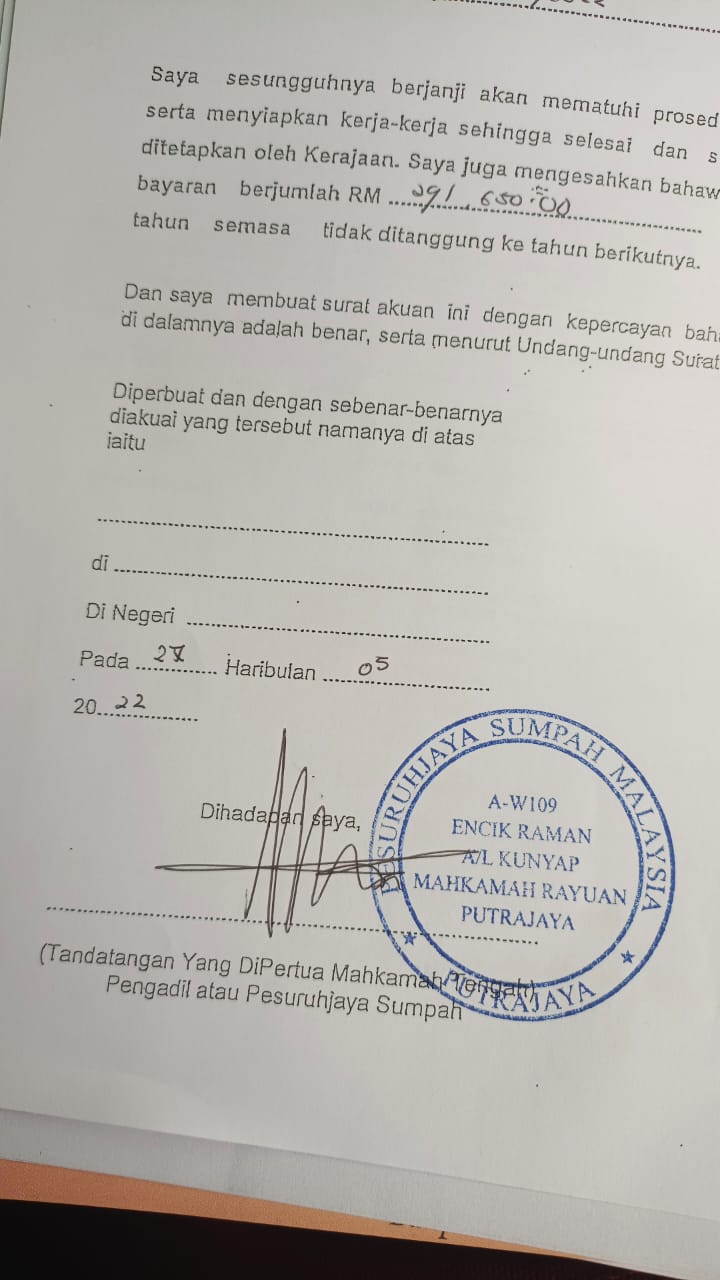 Boleh Kah Mahkamah Syariah Tandatangan Borang D Surat Akuan