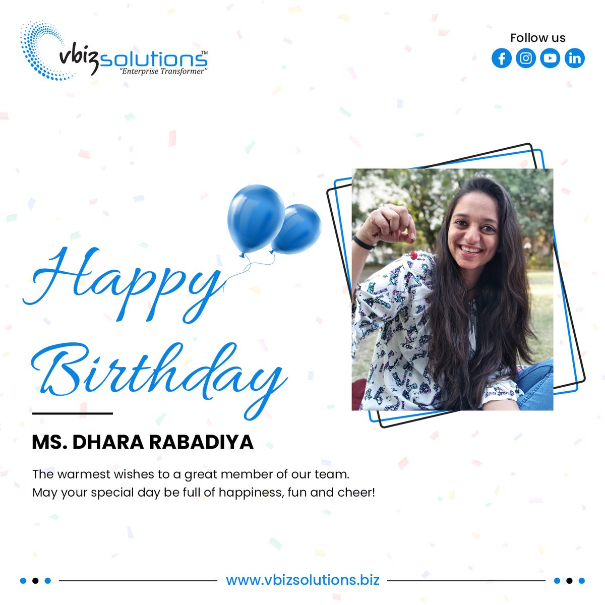 VbizSolution's tweet photo. On your special day, we wish you good luck. we hope this wonderful day will fill up your heart with joy and blessings. Happy birthday..!!
#Happybirthday #bdaycelebration #CRMdevelopment #ITsolution #applicationdevelopment #customercareservice #mobileappdevelopment https://t.co/0Yt99WvHU9