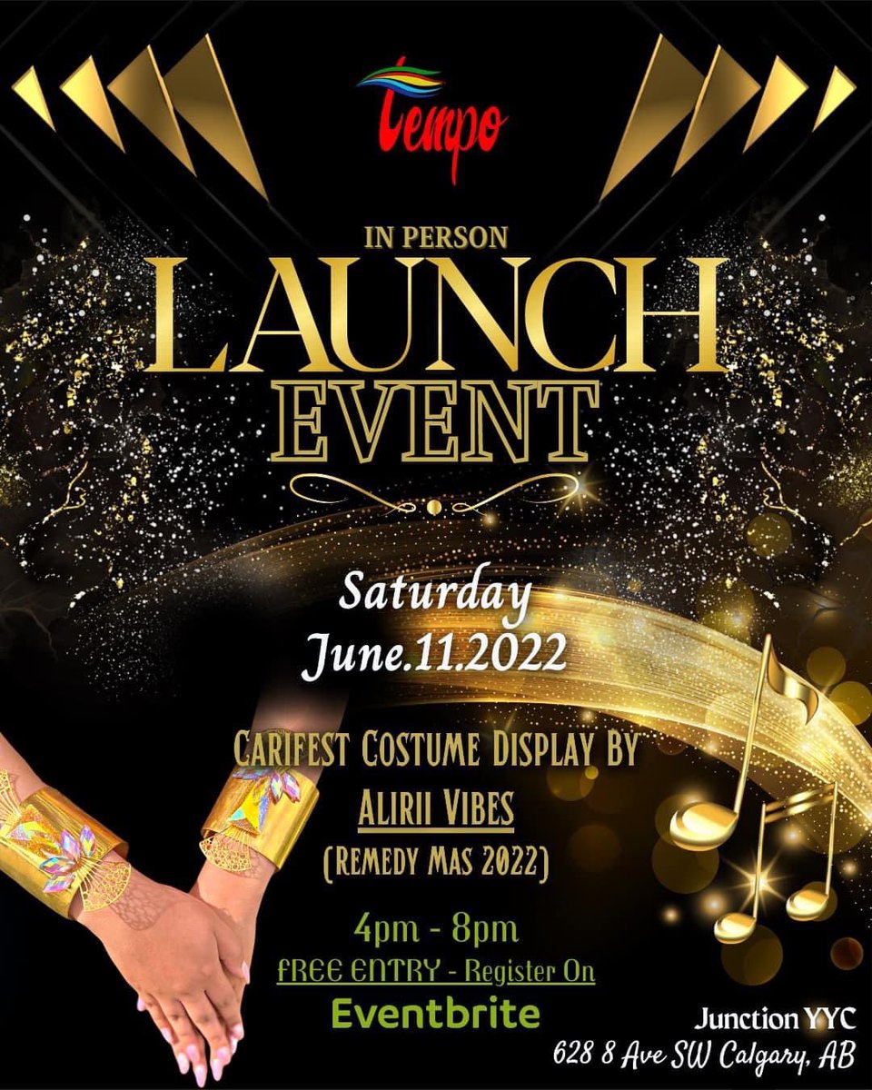 tempoyyc's tweet photo. Join us on June 11th for our in person launch event
Hosted by Cara Fullerton  
Guest speaker ward 8 Councillor Courtney Walcott  
Steel pan player "The Caribbean Son"
Alirii vibes costume display  
With a dj and food available for sale and more
Free entry on Eventbrite https://t.co/63drPuwj1C