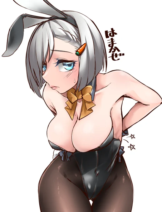 前描いた浜風バニーのリボンが気持ち悪い形をしてたので可愛い感じに描き直しました 