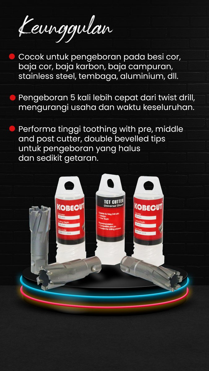 bumi_info's tweet photo. Matabor Kobecut TCT Ø 14 s/d 25, max. tebal 35 mm. - Ø 16 mm
Check Product Here !
https://t.co/v1auPBAU26

#matabor #kobecut #Engineering #machine https://t.co/8IarqIU0ol
