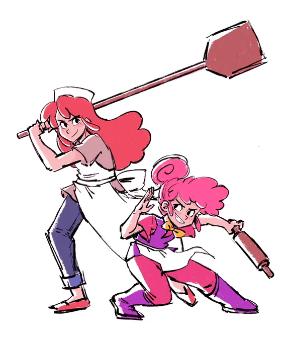 and here's fan art of Biscotti with @jessiejuwono `s baker character hehehee 