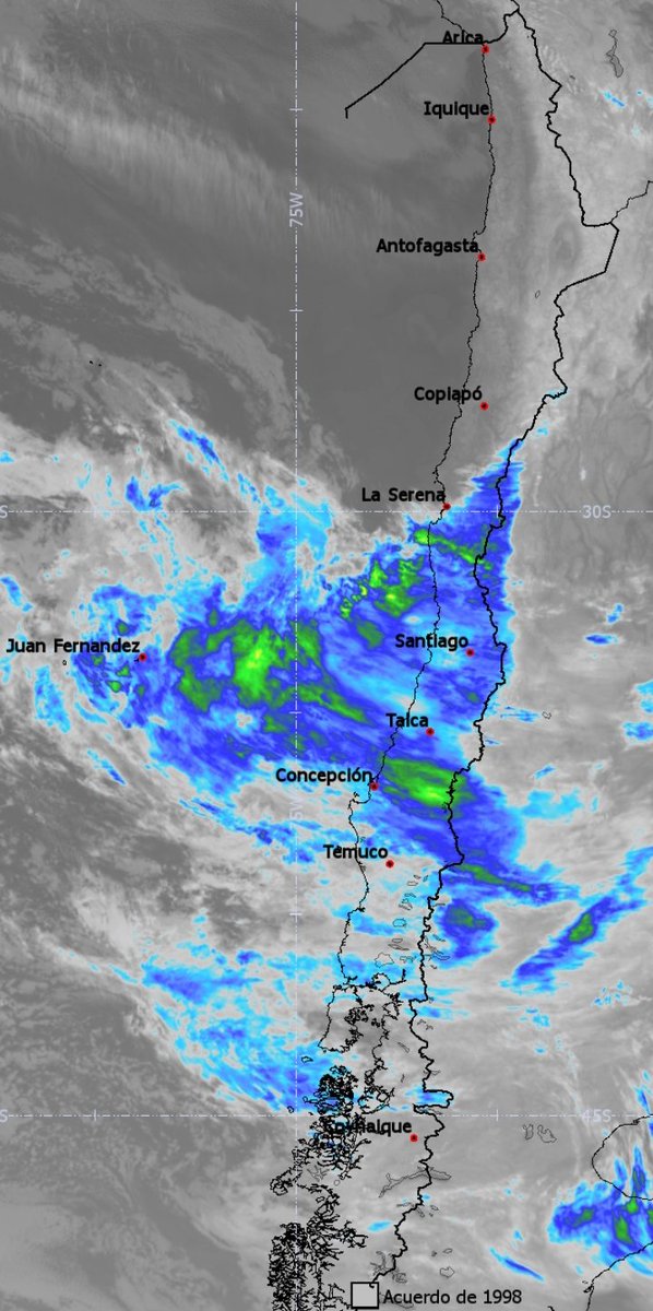 andyandeschile's tweet photo. 🔴 AHORA: La imagen satelital GOES-16 infrarroja muestra una condición frontal casi histórica en 12 años de sequía en la zona centro-norte y sur. https://t.co/2pse0yz1WO