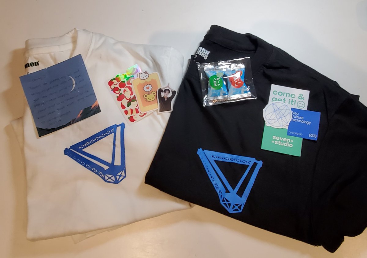 TYONGFSTWT's tweet photo. a big thank you to @sevenstudioG7 for these lovely shirts and @NEONOONLIGHT for being such an incredible GOM! thank you so much for making my first GO go so smoothly! the shirts are perfect and the stickers are so cute so thank you! #ss7feedbacks https://t.co/b5zSv4h5M4