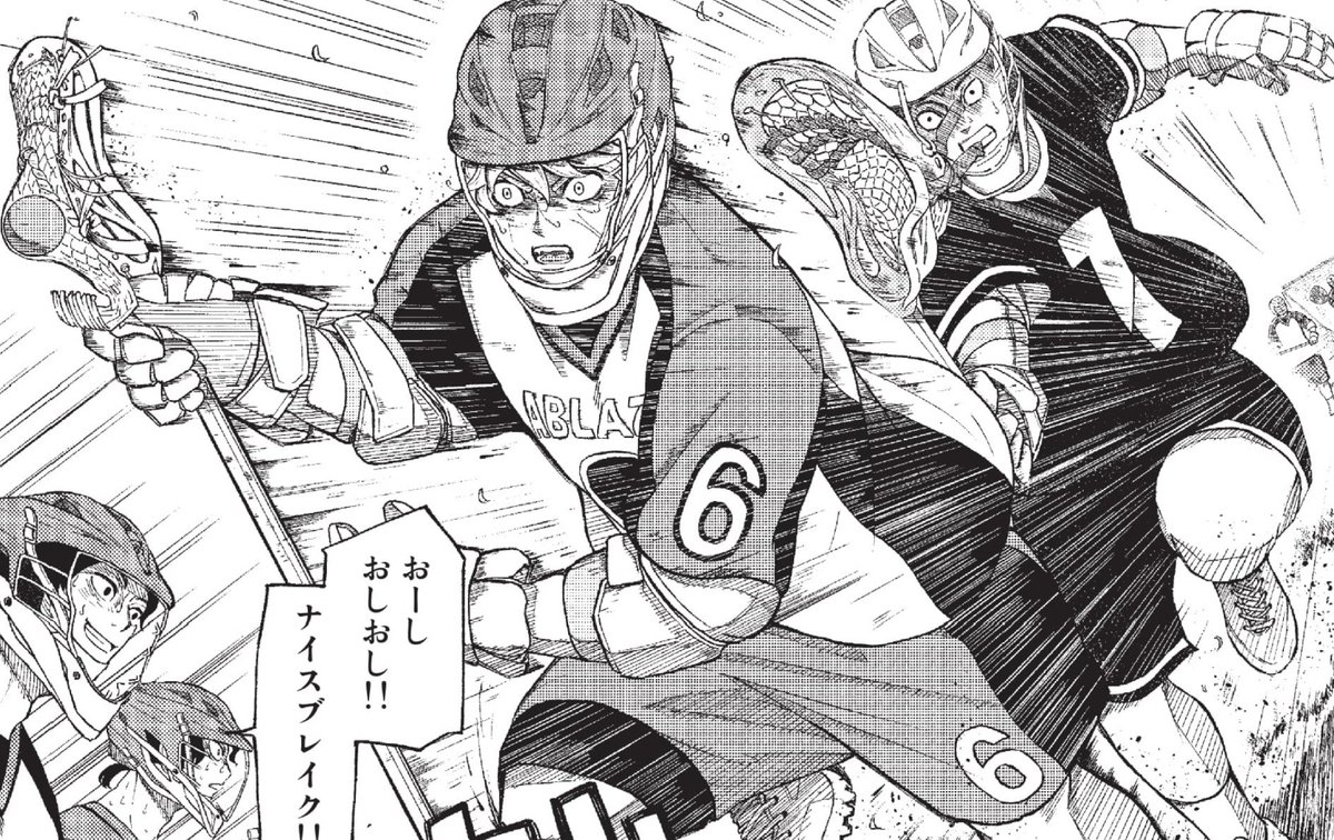 FACEOFF_2022's tweet photo. 第1話のカットを先行公開！
勢い溢れる1シーンをチョイス🥍
クロスの編み方にもこだわって描いております…！ https://t.co/SJLfAkL0SY