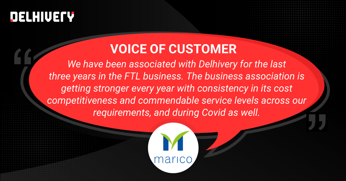 delhivery's tweet photo. Thank you Marico for choosing us as your logistics partners. We look forward to a long and rewarding association with you.
.
.
#delhivery #marico #supplychainsolutions #supplychainmanagement #shippingservices #truckload #consumergoods #fmcg https://t.co/cMdOhoMcZ6