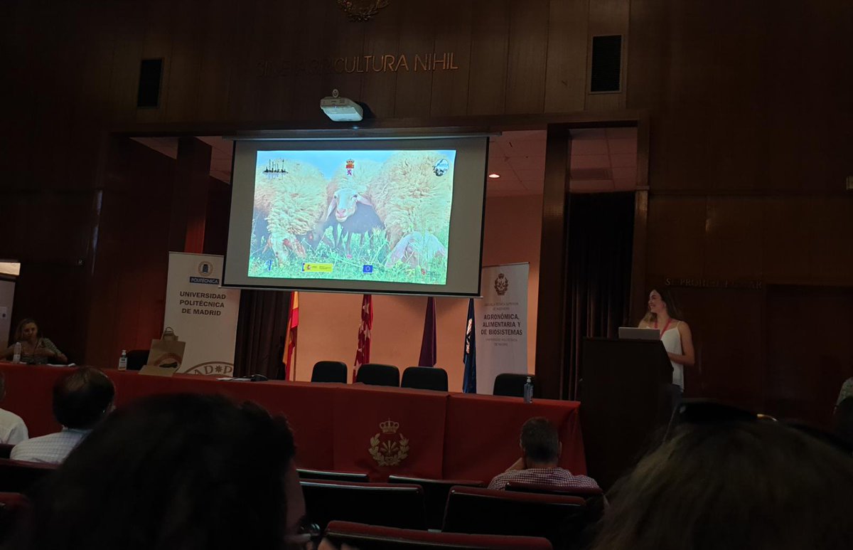 MEGA_ULE's tweet photo. En la #XXReunióndeMejoraAnimal, celebrada en @etsiaab, Madrid, @Maria21Alonso de @MEGA_ULE ha presentado resultados del proyecto nacional #RTI2018 #Epimilkseep de nuestro grupo. Sobre #restriccion proteica en #recría, efectos #epigenéticos intergeneracionales, y #cordero #lechal. https://t.co/yWyjYxexGs