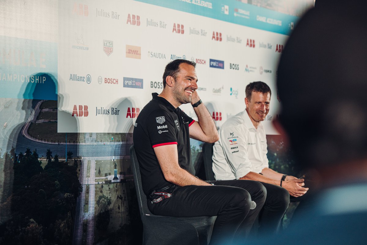 PorscheFormulaE's tweet photo. Our Director Factory Motorsport Formula E #FlorianModlinger was on stage for the team principals’ press conference today. 

#TAGHeuerPorsche #PorscheFormulaE @FIAFormulaE https://t.co/V2GjMMzvOu