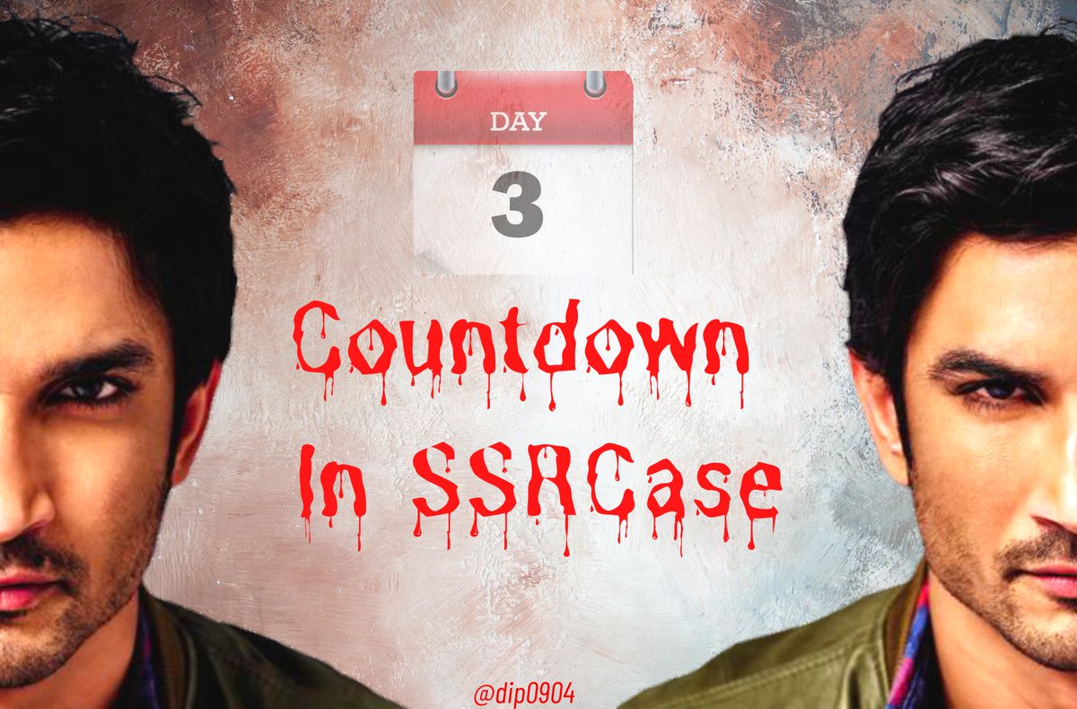Jannat_Firdouse's tweet photo. Updated Tagline - 
Day 3 Countdown In SSRCase❗

Amazing poster @dip0904 👏👏👏 https://t.co/B2UbyAg9VA