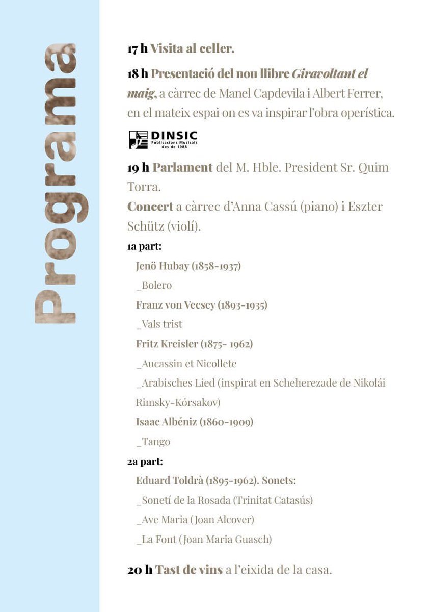 Contents de retre un merescut homenatge al mestre Toldrà. Us hi esperem! <a href="/DOEmporda/">DO Empordà</a> <a href="/ExcellentGirona/">Girona Excel·lent</a> <a href="/EmpordaWine/">Ruta Vi DO Empordà</a>