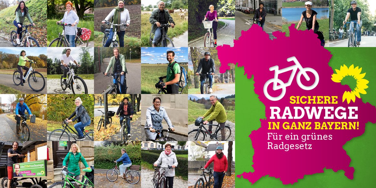 GrueneLandtagBY's tweet photo. Heute ist #Weltfahrradtag!🚲
#Radeln ist nicht nur klimafreundlich, sondern auch gesund, leise und platzsparend. Wir wollen #Bayern an die Zukunft anschließen: Mit sicheren und schnellen Wegen auf dem #Fahrrad – aber auch für #Fußgänger*innen und mit guten Bus- und Bahnangeboten. https://t.co/MCuQEAYrsw