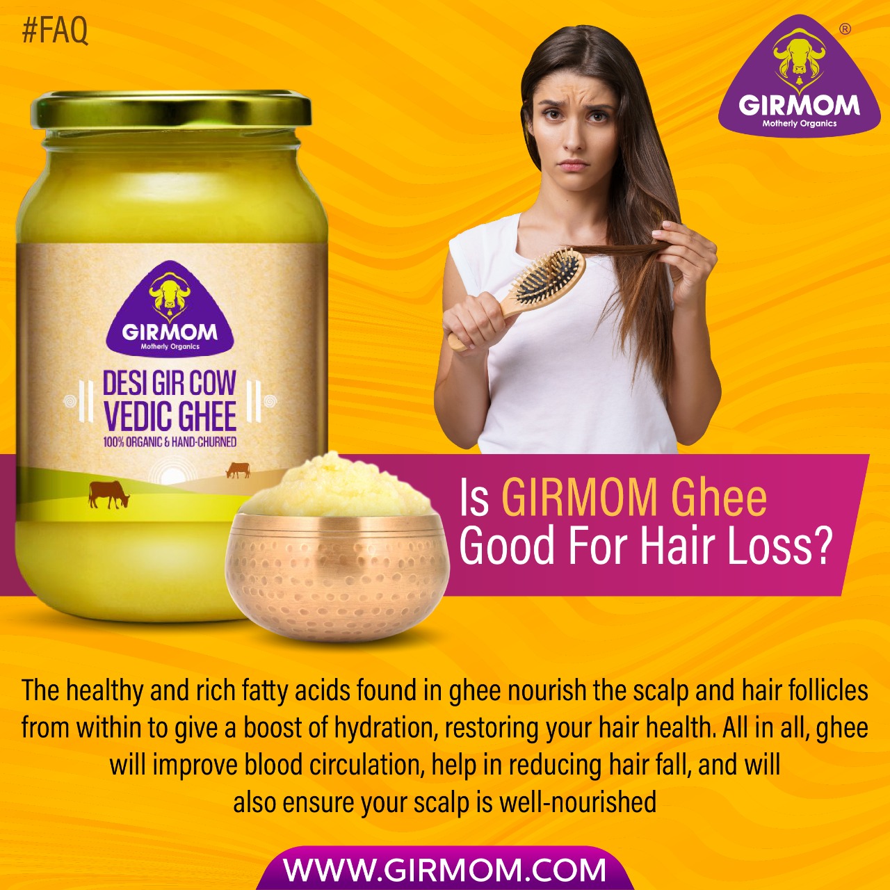 GIRMOM - Motherly Organics on Twitter: "Is ghee good for hair loss? The  healthy and rich fatty acids found in ghee nourish the scalp and hair  follicles from within to give a