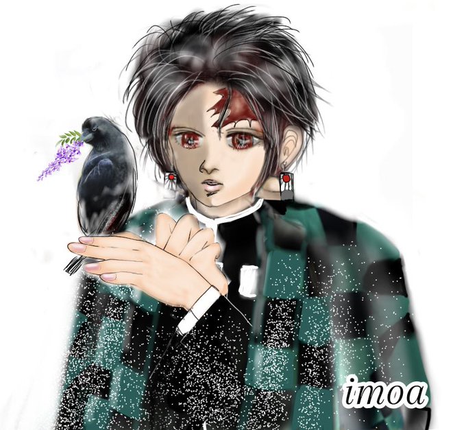 hiiirnolun rr#／／kviさんがTwitterに投稿した竈門炭治郎(鬼滅の刃)のイラスト。