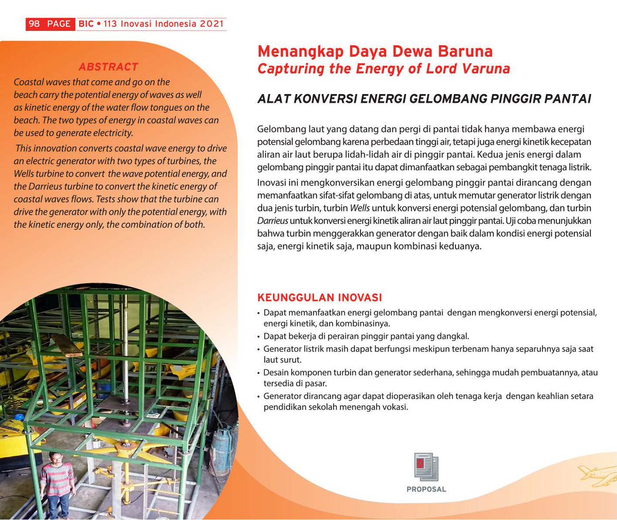 InfoBIC's tweet photo. Alat Konversi Energi Gelombang Pinggir Pantai! Saatnya memanfaatkan ombak dilaut menjadi generator listrik. Yuk intip selengkapnya dibuku serial Inovasi Indonesia khususnya di 113 Inovasi Indonesia https://t.co/iSYGhSb1SO https://t.co/bm0N5VEtkx