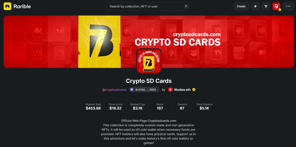 BlodiesNFT's tweet photo. With its renewed design, @rarible has created wonders! We liked it very much and we look forward to the developments!
https://t.co/3Nx4HgwEOg
#NFT #CryptoSDCards https://t.co/LRTIlkwXqM